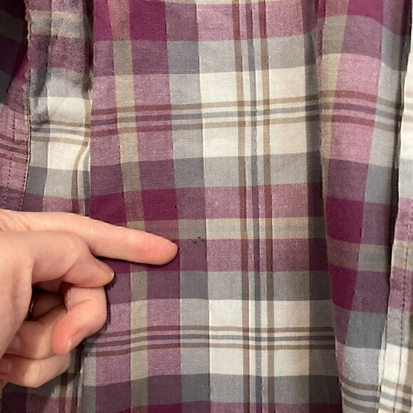 J. CREW Mens Madras Shirts Tailored Purple Gray Plaid Long Sleeve Button Down L - Picture 8 of 15